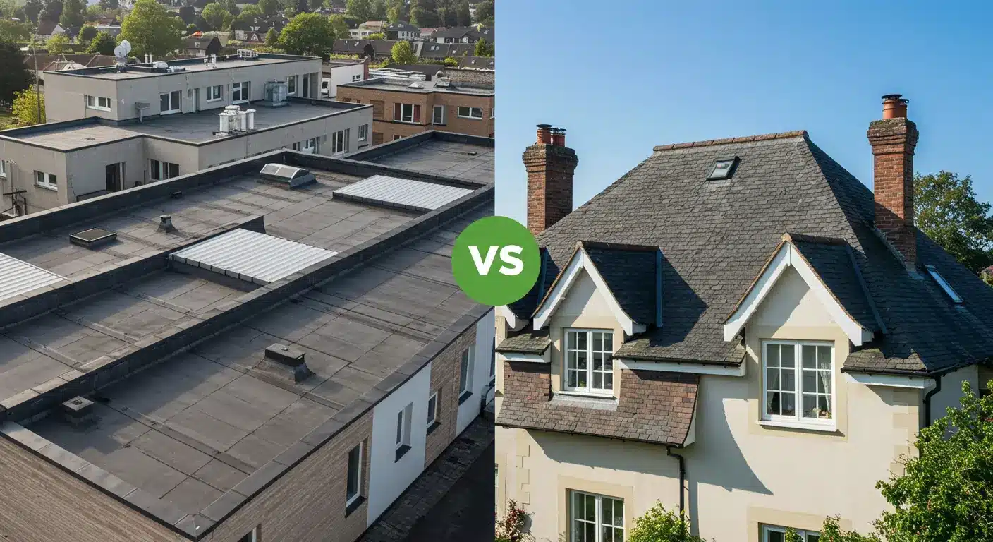 flat roof vs sloped roof